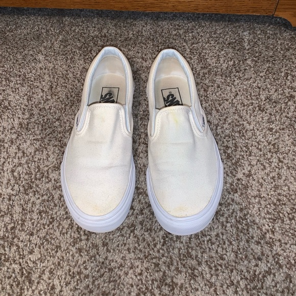 Vans Shoes - White slip on vans